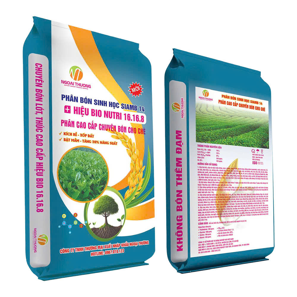 Phân bón sinh học SIAMB 14 – hiệu Bio Nutri 16-16-8 – chuyên dùng cho Chè