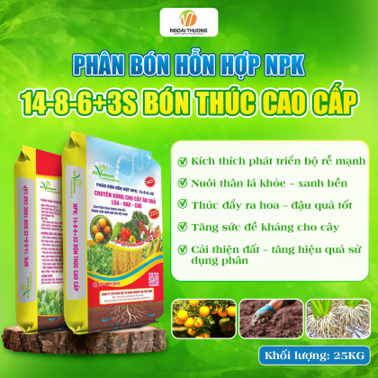 Phân Bón Hỗn Hợp NPK 14-8-6+3S Bón Thúc Cao Cấp – Giải Pháp Dinh Dưỡng Toàn Diện Cho Cây Trồng